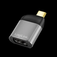 Logilink CUA0204 Usb 3.2 gen2 type-c adapter, usb-c/m-dp/f, 8k, alu, fekete/szürke kép