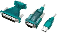 Logilink DB9/M + DB25/M Usb 2.0 kábel, usb-a/m - db9/m + db25/m (rs232), win 11, 1,3 m