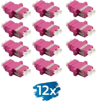 Logilink FA02LC8 Száloptikai adapter lc duplex, 12 darabos, peremes, lila (om4) kép