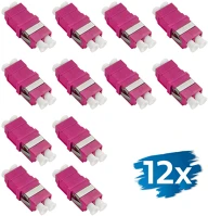 Logilink FA03LC9 Száloptikai adapter lc duplex, 12 darabos, perem nélkül, lila (om4) kép