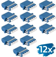 Logilink FA04LC8 Száloptikai adapter lc quad, 12 darabos, peremes, kék (os2) kép