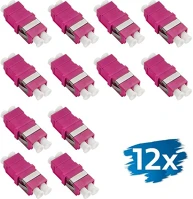 Logilink FA05LC4 Száloptikai adapter lc duplex, 12 darabos, perem nélkül, lila (om4) kép