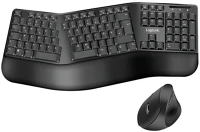 Logilink ID0211 Egonomic wired keyboard+mouse black kép