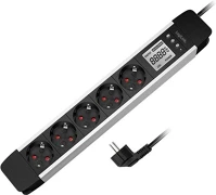 Logilink LPS286 5 utas aljzatcsík, lcd kijelző, valós idejű energiafogyasztás/co2 kép