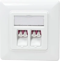 Logilink NK4024 Keystone face plate with 2 lc-duplex adapters, white kép