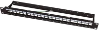 Logilink NK4074 Keystone panel 1u, 24 portos, árnyékolt, gazdaságos, fekete kép