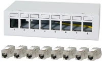 Logilink NK4092 8 portos patchpanel 8 cat.6a keystone modullal kép