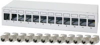 Logilink NK4093 12 portos patchpanel 12 cat.6a keystone modullal kép
