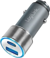 Logilink PA0252 Usb autós töltő, 1x usb-c pd, 1x usb-a qc, 36 w kép