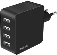 Logilink PA0336 4 portos usb fali töltő, 4x usb-a, 24 w, fekete kép