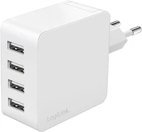Logilink PA0336W 4 portos usb fali töltő, 4x usb-a, 24 w, fehér kép