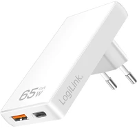 Logilink PA0368 Kettős usb aljzat adapter, 65 w, usb-a, usb-c, extra vékony, fehér kép