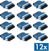 Logilink SC/SC Üvegszálas sc/sc duplex csatlakozó peremes kivitelben, 12 darabos, kék kép