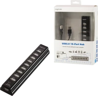 Logilink UA0096 Usb 2.0 hub (10 port ) fekete kép
