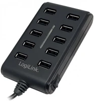 Logilink UA0125 Usb 2.0 10 portos hub, ki/be kapcsolóval kép