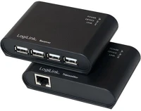 Logilink UA0230 4-portos usb2.0 rj45 extender fekete