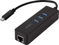 Logilink UA0283 Usb 3.0 hub ethernettel (3 port) fekete kép