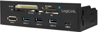 Logilink UA0341 Logilink USB 3.0 hub, kártyaolvasóval, belső, fekete kép