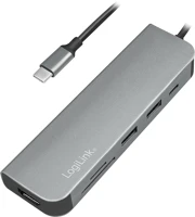 Logilink UA0343 - usb-c™ multifunction hub, hdmi, pd, card reader, usb 3.2 gen kép