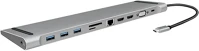 Logilink UA0373 Usb 3.2 gen 1 dokkolóállomás, usb-c, 11-port, pd, ezüst kép