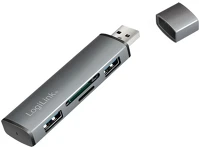 Logilink UA0394 Usb 3.2 gen2, 2 portos hub kártyaolvasóval, alumínium házzal kép