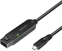 Logilink UA0418 Usb 3.2 gen2 kábel, usb-c/m-usb-c/f, erősítő, fekete, 5 m kép