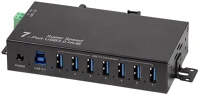 Logilink UA0444 Usb 3.0, 7 portos elosztó hub, ipari formatervezés, 5 gbps, 10 w, fekete kép