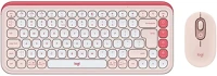 Logitech 920-013142 Pop icon wireless keyboard combo pink us kép