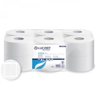 Lucart 812201J Toalettpapír 2 rétegű közületi  átmérő 19 cm 100 % cellulóz 12 tekercs/karton 19 j plus strong _ hófehér kép