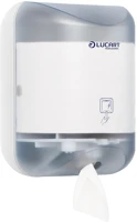 Lucart 892288W Adagoló toalettpapírhoz műanyag l-one mini _ áttetsző fehér/fehér kép