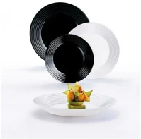 Luminarc HARENA18 Harena étkészlet, 18 db-os, fekete-fehér kép