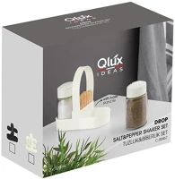 Luxplastic C-00467 drop üveg fűszerszóró szett tartóval, 2 darabos 2*100ml, dobozos, fekete kép