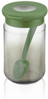 Luxplastic C-00495 Iris c-00488 rainbow zöld üveg tároló kanállal 380ml kép