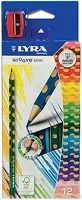 Lyra 07.00915 Színes ceruza  groove slim háromszögletű vékony 12 darabos+hegyező kép