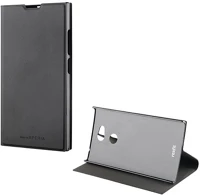 Made for xperia SIM1280B Sony xperia l2  tok álló, bőr hatású flip, asztali tartó, fekete kép