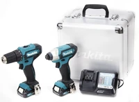 Makita CLX224X Akkus szett df333dz+td110dz li-ion cxt 12v (2x1,5ah+dc10wd+alumínium tok) kép