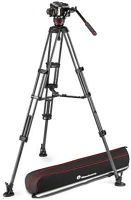 Manfrotto MVK504XTWINGC fej és karbon ikerlábas videó állvány, földterpesz állvány szett kép