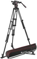 Manfrotto MVK608TWINGA Nitrotech 608 video fej + alu állvány földterpesz, ikerláb kép