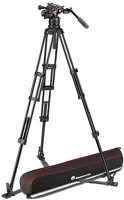 Manfrotto MVK612TWINGA Nitrotech 612 video fej + alu állvány földterpesz, ikerláb kép