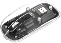 Manhattan 190268 egér - vezetéknélküli, rgb led, átlátszó design, (optikai, 1600dpi) kép