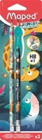 Maped COR_IMA851819 grafitceruza radírral, hb, háromszögletű, ceruzafogóval, maped 