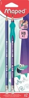 Maped COR_IMA853500 Grafitceruza radírral, hb, háromszögletű, ceruzafogóval,  