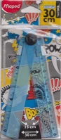 Maped IMA281010ROB Vonalzó műanyag 30 cm összecsukható  kék k kép