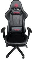 Marvo CH-106 BK Marvo Gamer szék - CH-106 Bk (állítható dőlés/magasság; fix kartámasz; PU; max.150kg-ig, fekete) kép