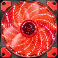 Marvo FN-10 RD Cooler 12cm -  (16db; max. 90,38 m3/h; 3pin csatlakozó; ház hűtésre, piros led) kép