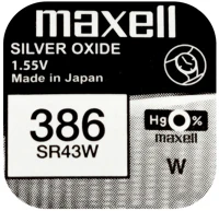 Maxell SR43W 1,55 v ezüst-oxid gombelem kép