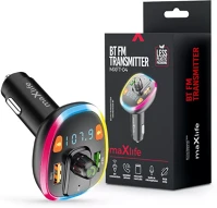 Maxlife MXFT-04 Mxft-04 bluetooth fm-transmitter/autós töltő 15w - 2xusb - fekete, rgb kép