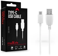 Maxlife TF-0019 5v/2a 3m usb-type-c fehér adat- és töltőkábel kép