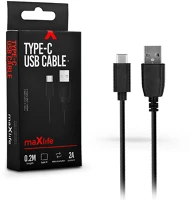 Maxlife TF-0066 0,2m type-c fehér adat és töltőkábel kép