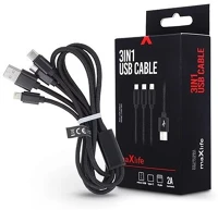 Maxlife TF-0153 3in1 1m lightning/microusb/type-c adat- és töltőkábel kép